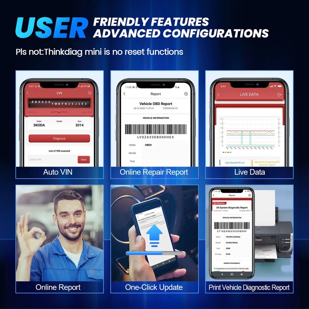 THINKDIAG Mini Car Diagnostic Tool Scanner Full System Fault OBD2 Code Reader