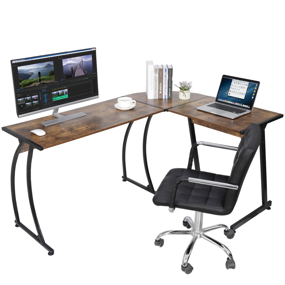 L Shaped Computer Gaming Corner Desk Laptop Study Writing Table Workstation Home