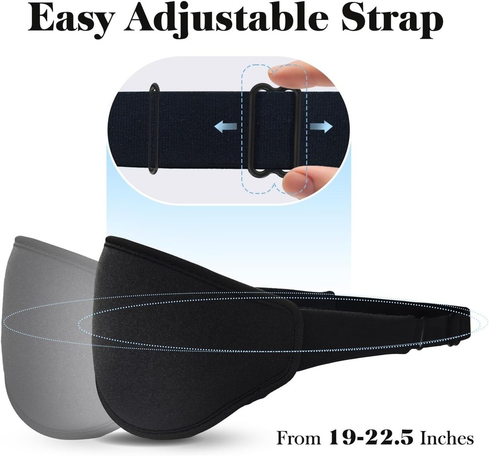 Ergonomic 3D Sleep Mask with Adjustable Strap - Total Blackout for Ultimate Rest