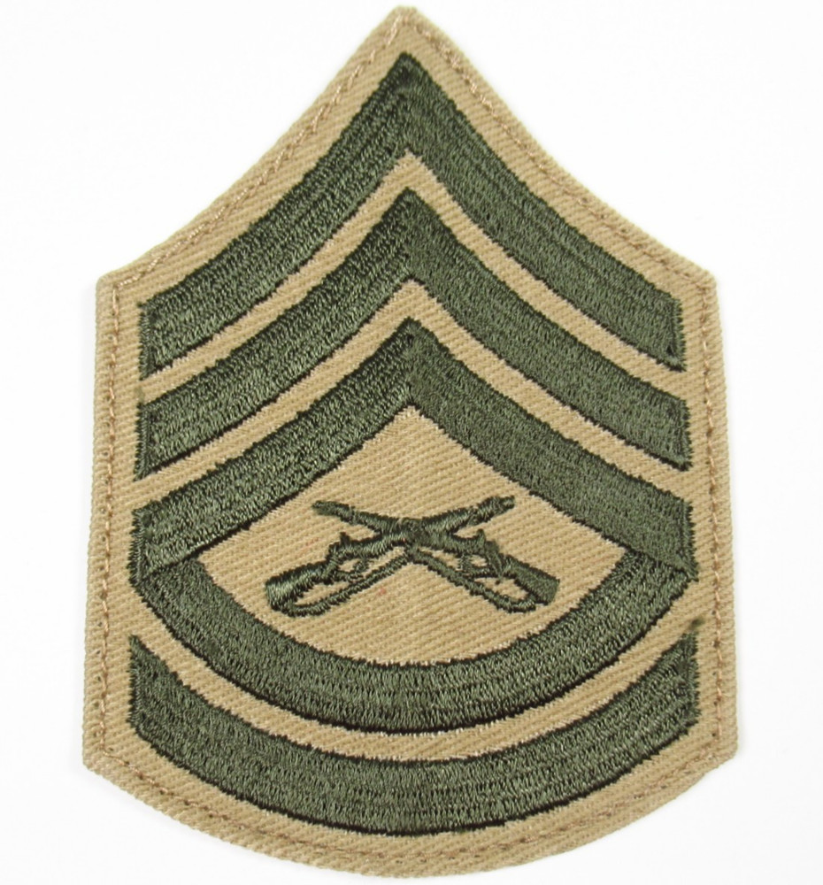 US Marine Corps Master Sergeant Vintage Rank Patch Subdued Embroidered