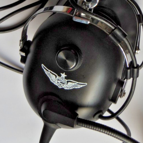 Wings Com? Pilot Headset Dual Plug In Flex-Boom Microphone