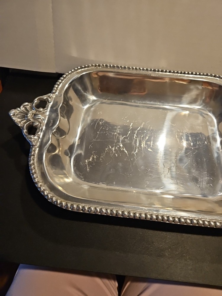 Vintage Silver Serving Tray 19" X 11.5 "