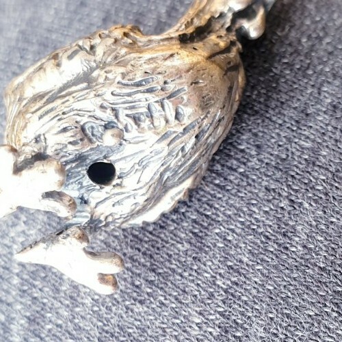 Vintage Solid Silver Italian made miniature Chicken Large