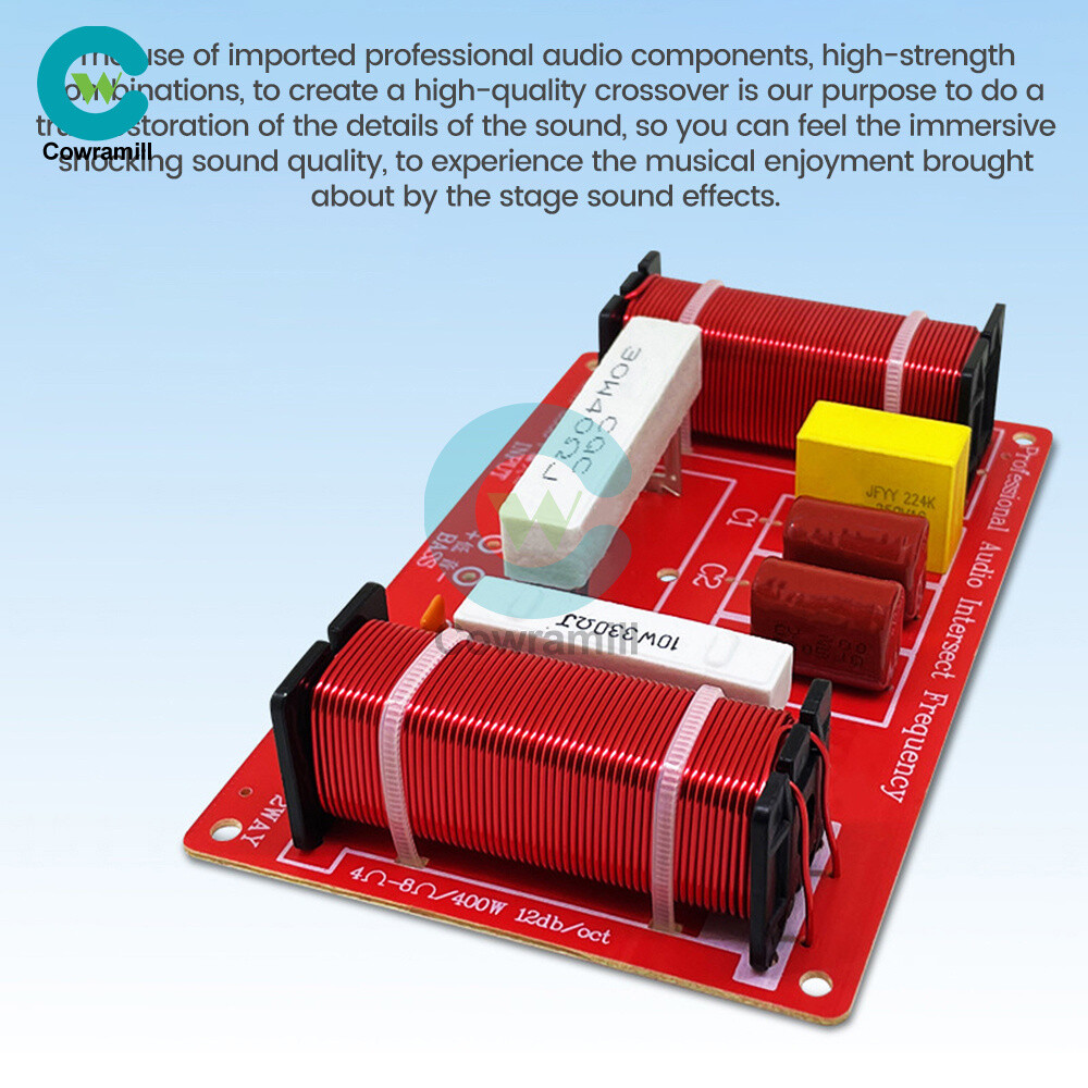 High/Low 2 Channel Audio Speaker Frequency Divider 400W Crossover Filter Board