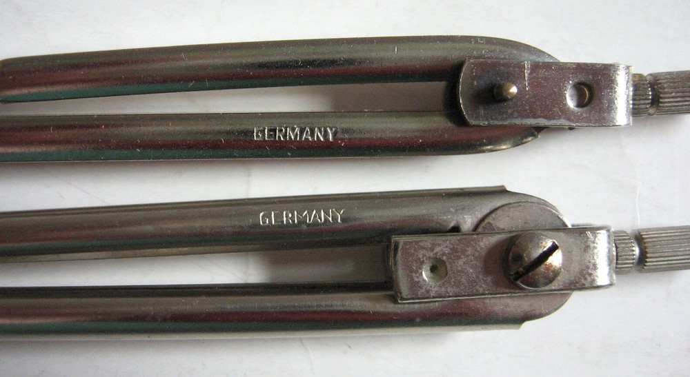 Set of Two Compass Drawing Tools - Germany - with Plastic Pouch