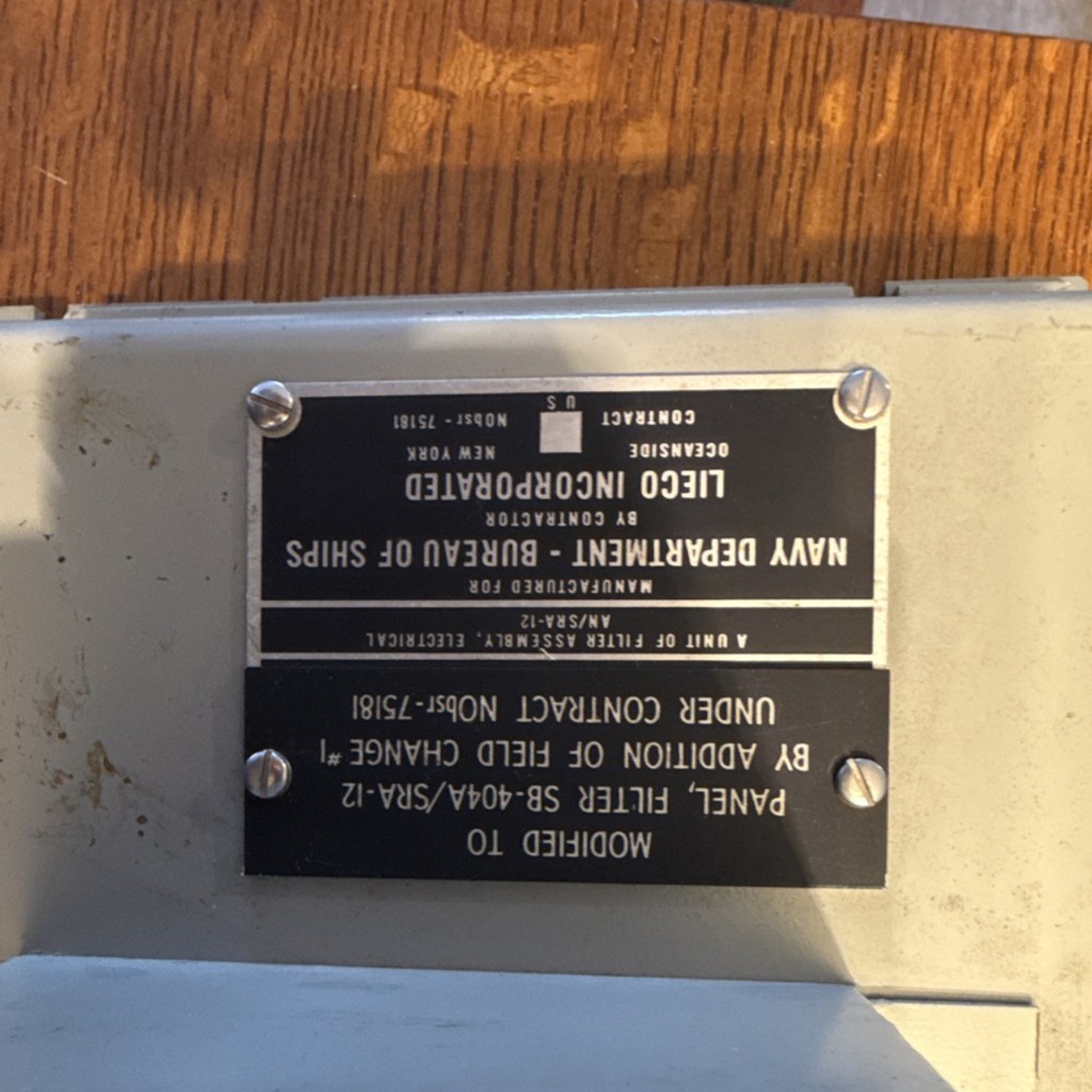 AN/SRA-12B Electrical Filter Assembly Panel Militaria
