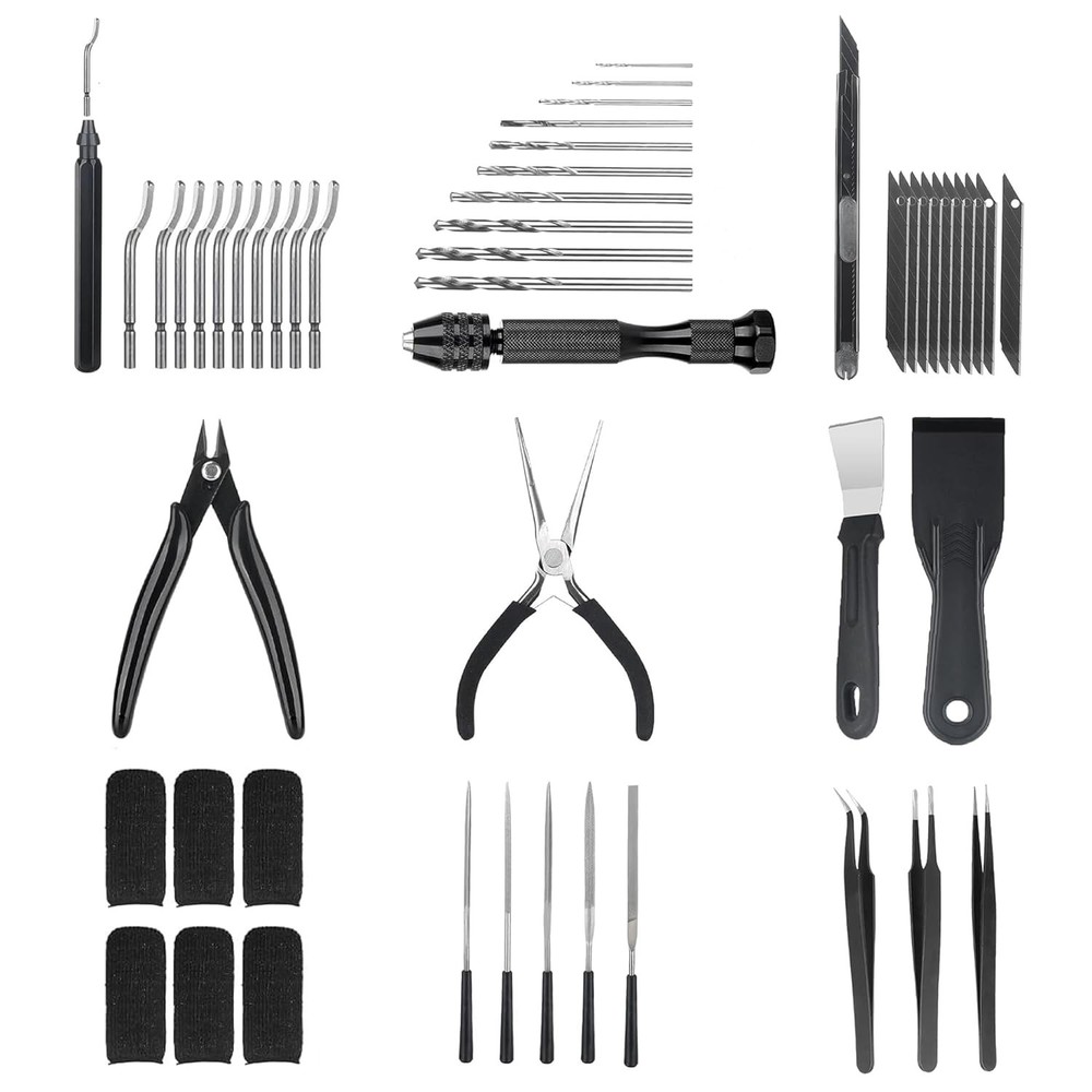 50-Piece 3D Printer Tools Kit - Deburring & Finishing Essentials for Precision
