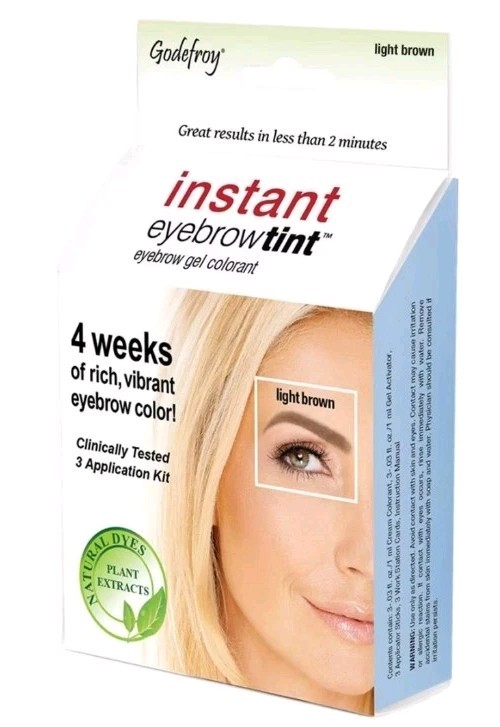Godefroy Instant Eyebrow Tint  3 Applications Per Package Light Brown