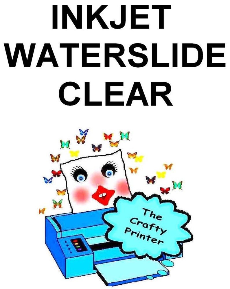 INKJET Water Slide Decal Paper -  5 Sheets - CLEAR