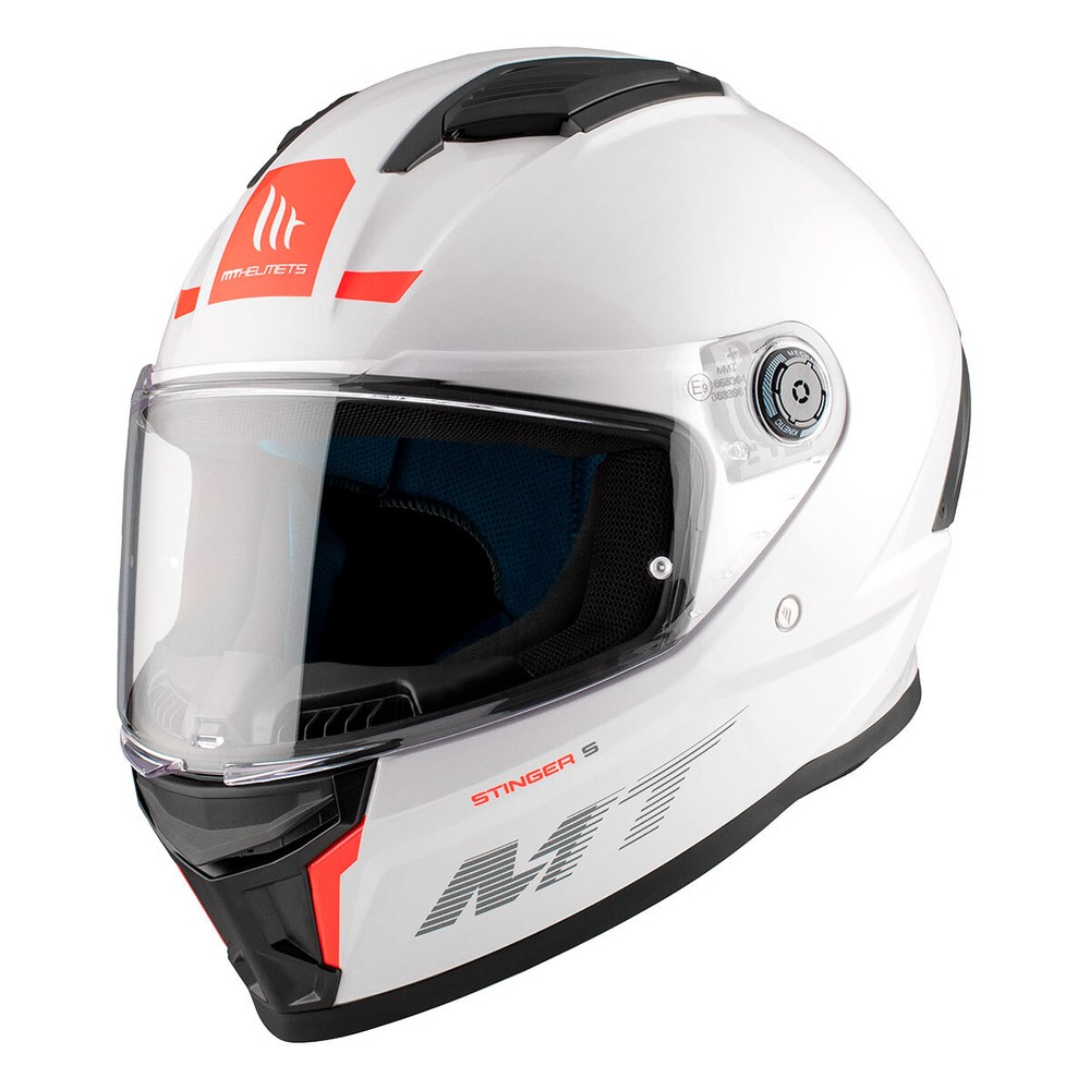 Full Face Helmet MT Helmets Stinger 2 Solid A0 Glossy White