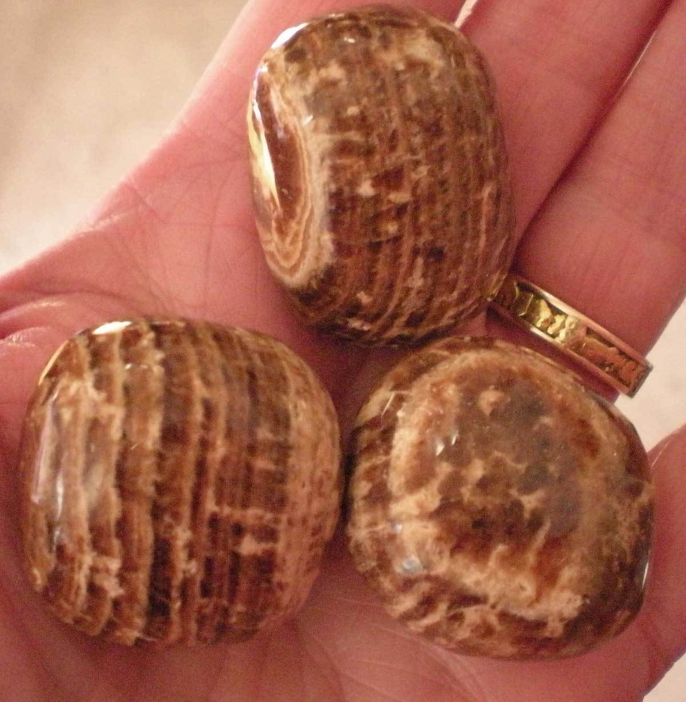 Aragonite - Peru - 3 Tumbled Stones rt397d