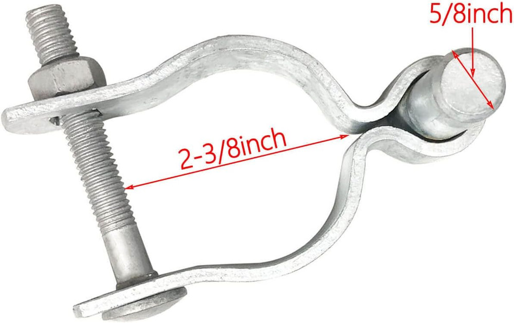2 Pack Chain Link Fence Gate Post Hinge for 2-3/8" outside Diameter Post/Pipe, P