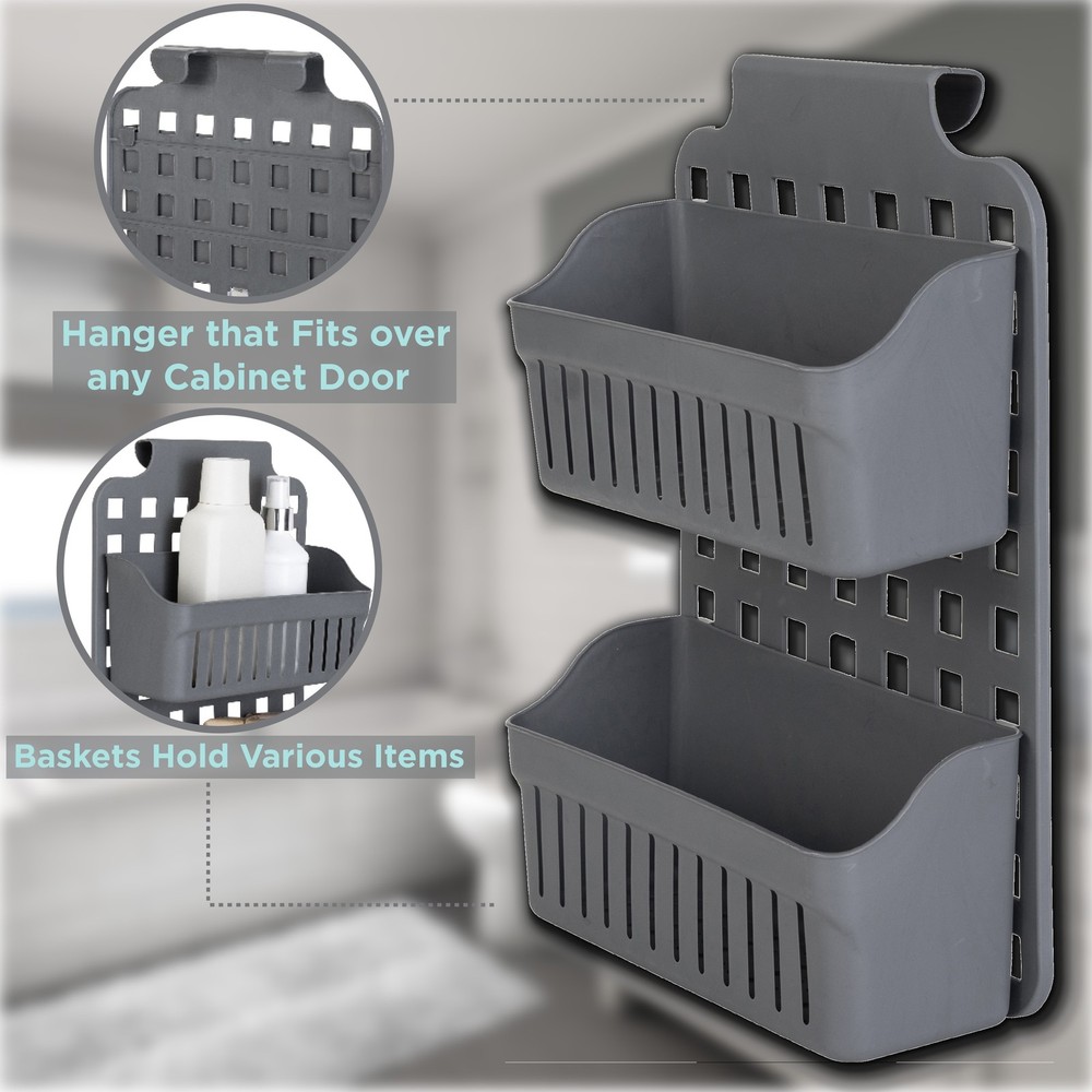 2 Tier Over The Cabinet Caddy Grey