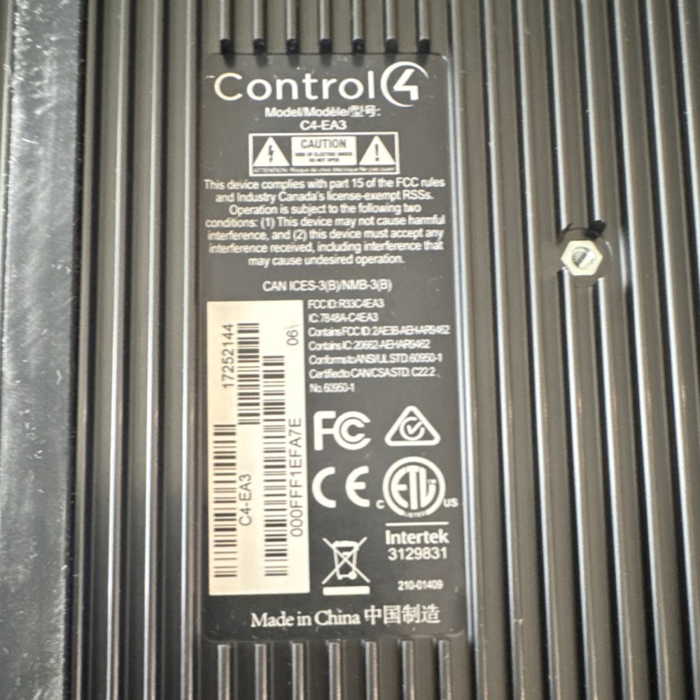 Control4 C4-EA3 Smart Home Hub Wired Wireless Controller