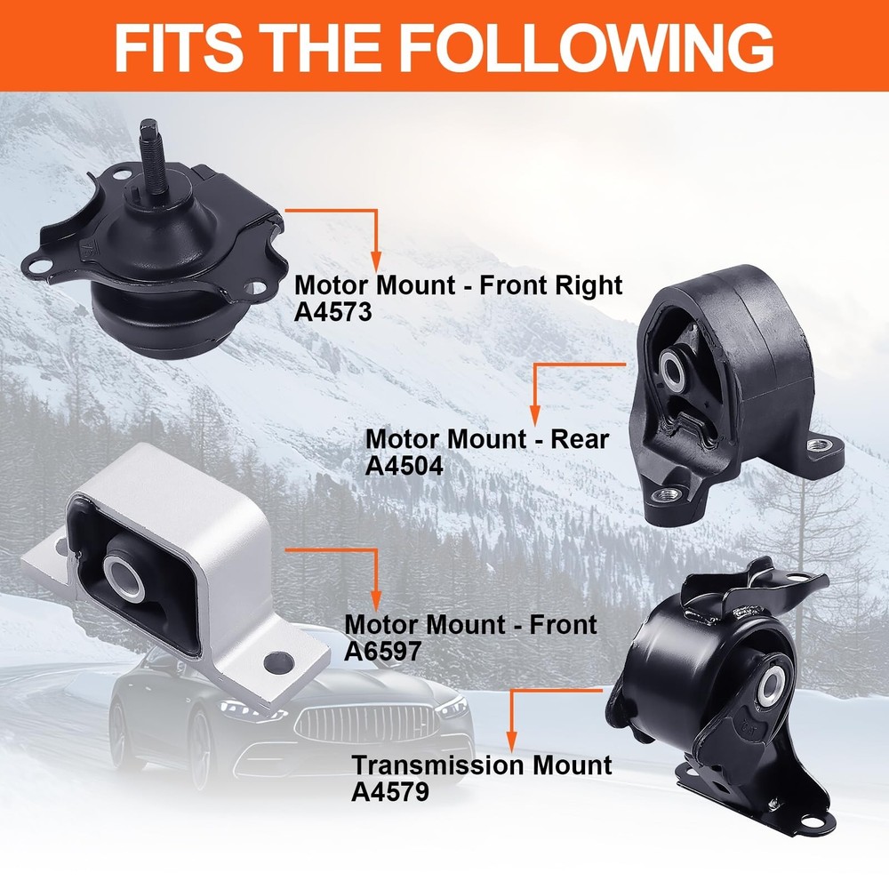 Engine Motor Mount Set & Trans Mount Compatible with Honda Element 2.4L 2003-...