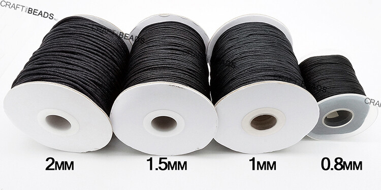 Black - Chinese Knot Nylon Shamballa Macrame Braiding Cord Beading String Thread