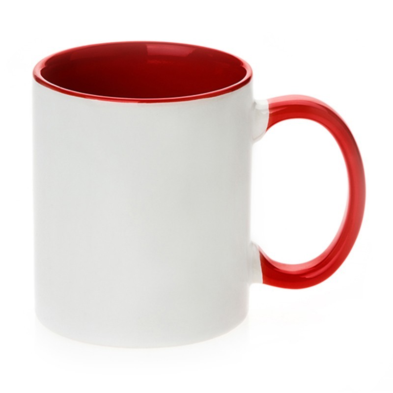 36ps 11oz Mug Inner/Handle Red Cup for Heat Press Transfer Thermal Sublimation