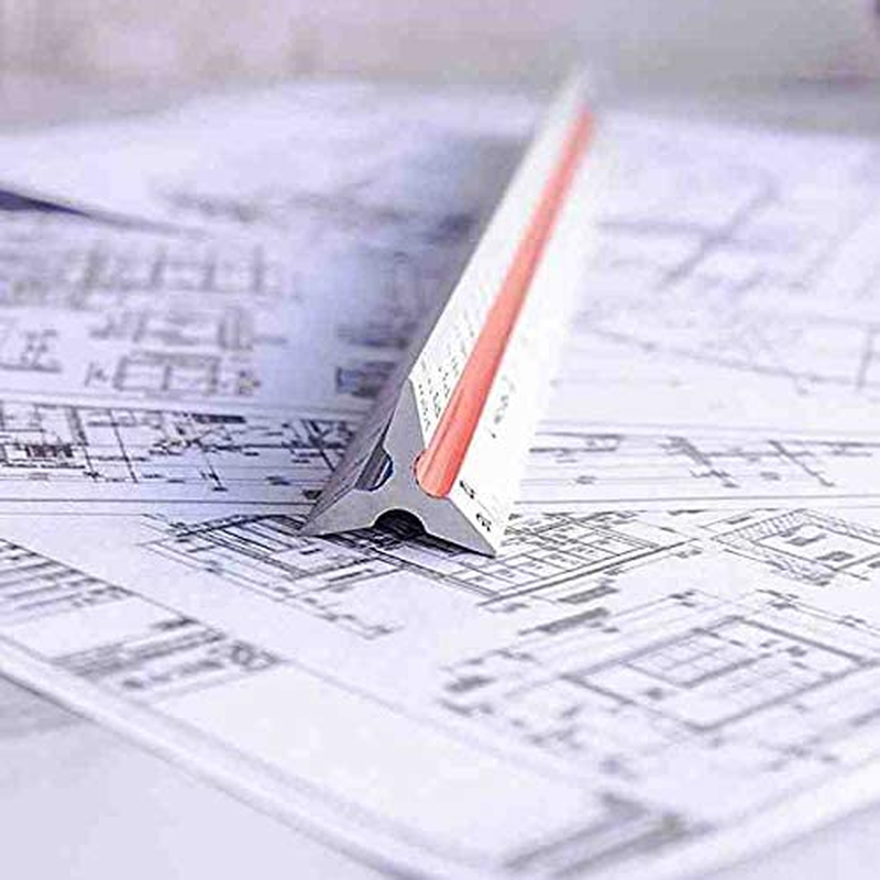 Triangular Engineering Scale Aluminum Ruler for Architects Engineers and Student