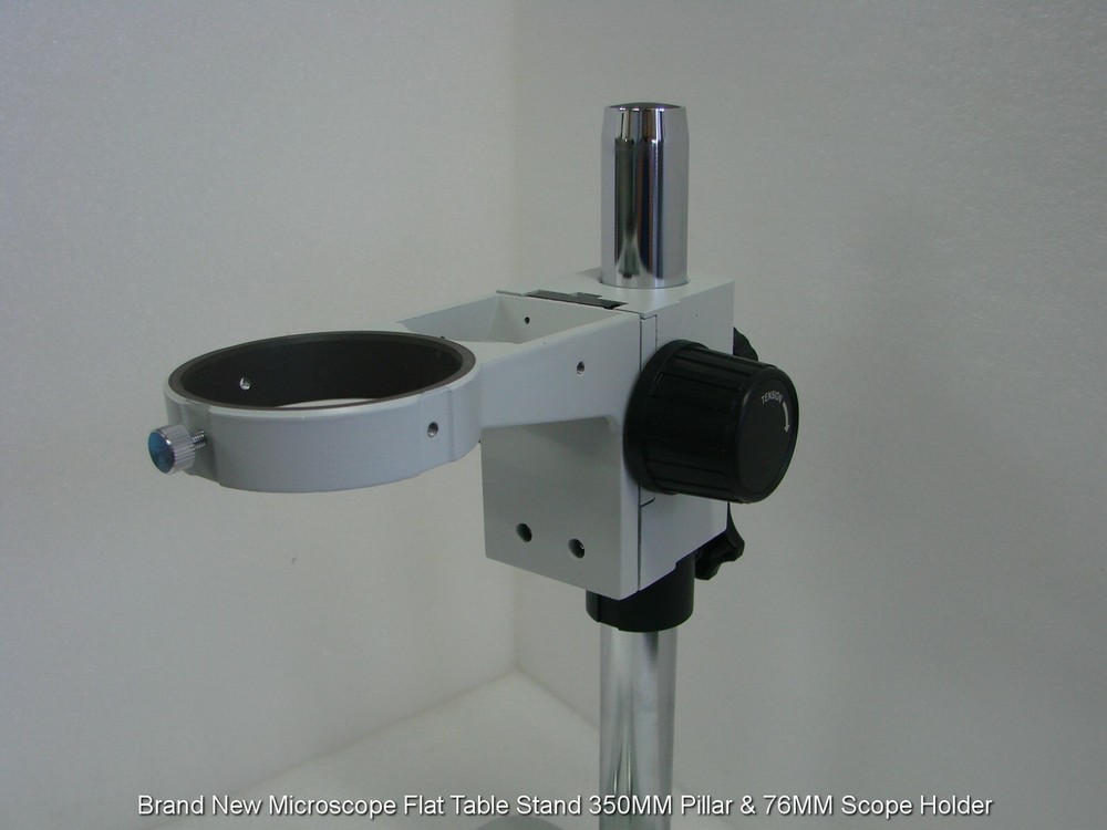 Brand New Microscope Flat Table Stand 350MM Pillar & 76MM Scope Holder