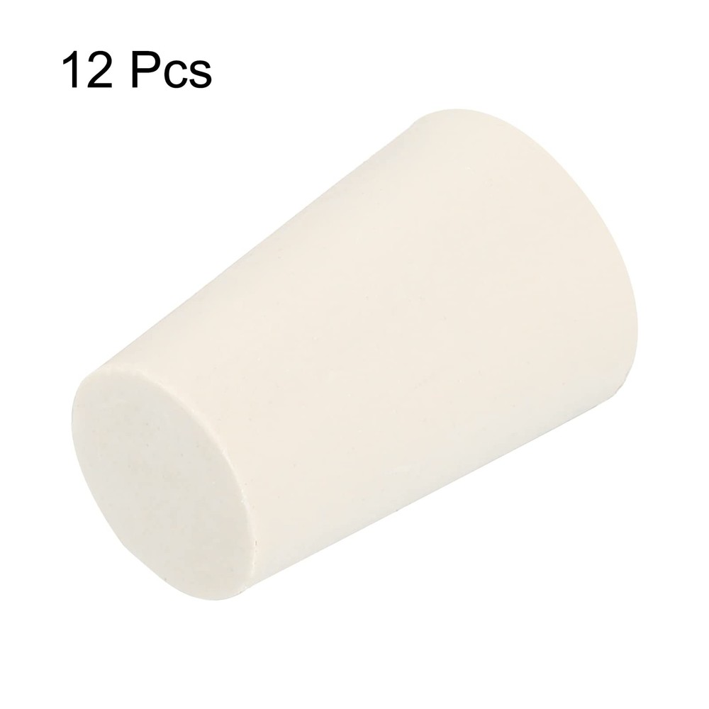 12 PCS 13-17mm White Solid Rubber Tapered Plug Test Tubes Bungs Stopper