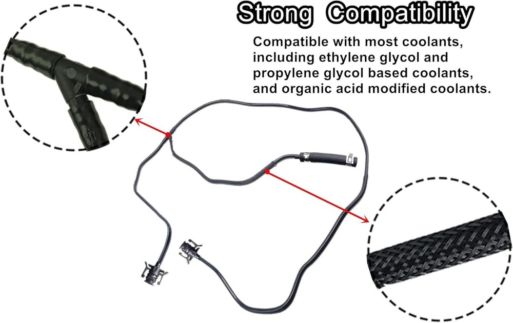 Manguera del depósito de refrigerante del radiador. Compatible con la manguera