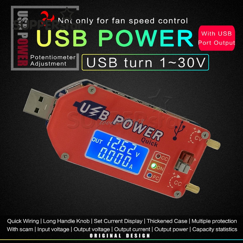 USB LCD Display Adjustable Step UP Down Power Supply Module 15W Converter Module