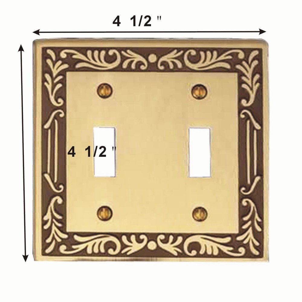 Victorian Switch Plate Double Toggle Antique Solid Brass | Renovator's Supply
