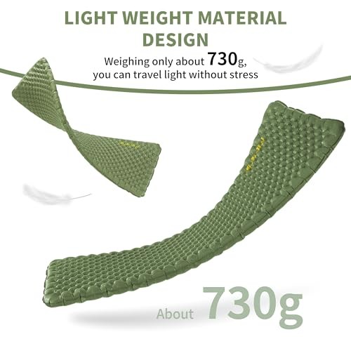 25oz Ultralight Sleeping Pad, Insulated Inflatable Sleeping Rectangular Green