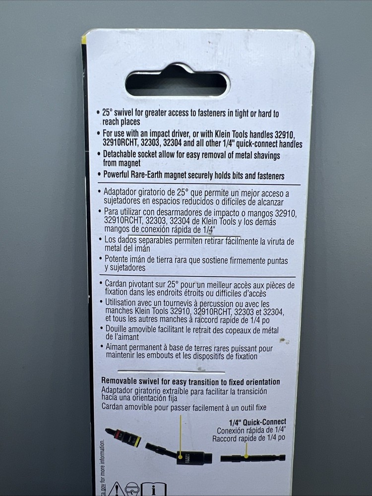 Klein Tools 32982 Impact Flip Socket With Swivel Adapter, 3 Pc.