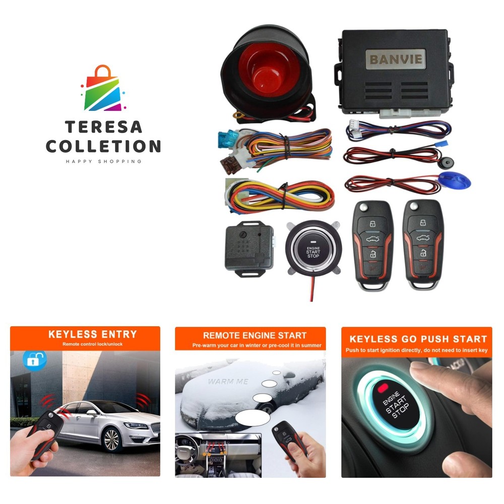 Car Keyless Entry Security Alarm System + ② Remote Engine Start Starter + ③ P...
