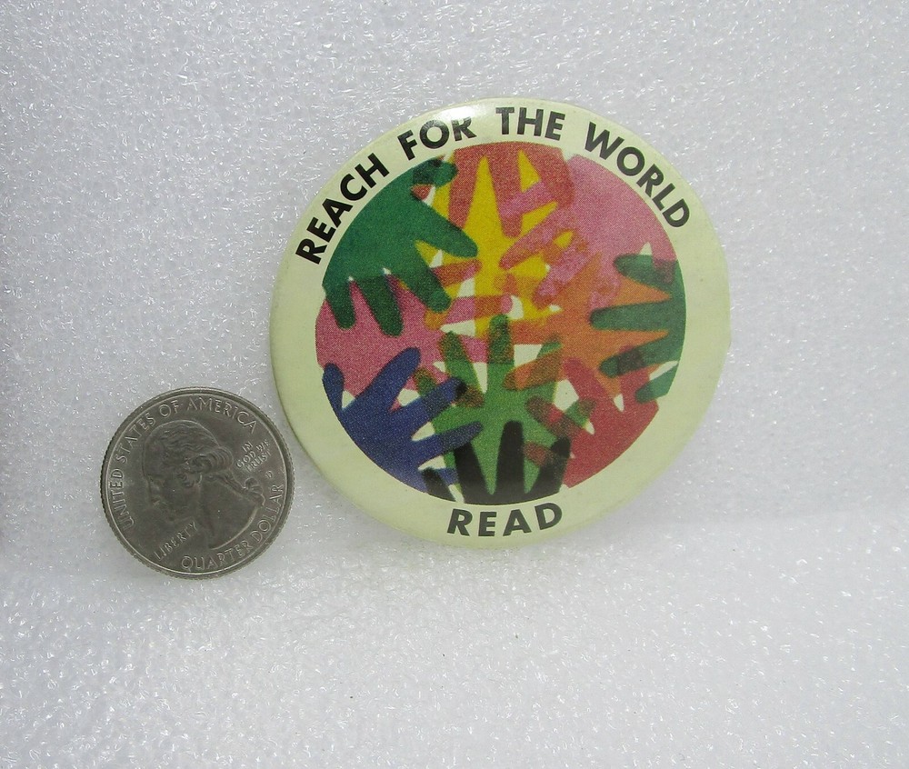 Reach For The World Read Button Pin
