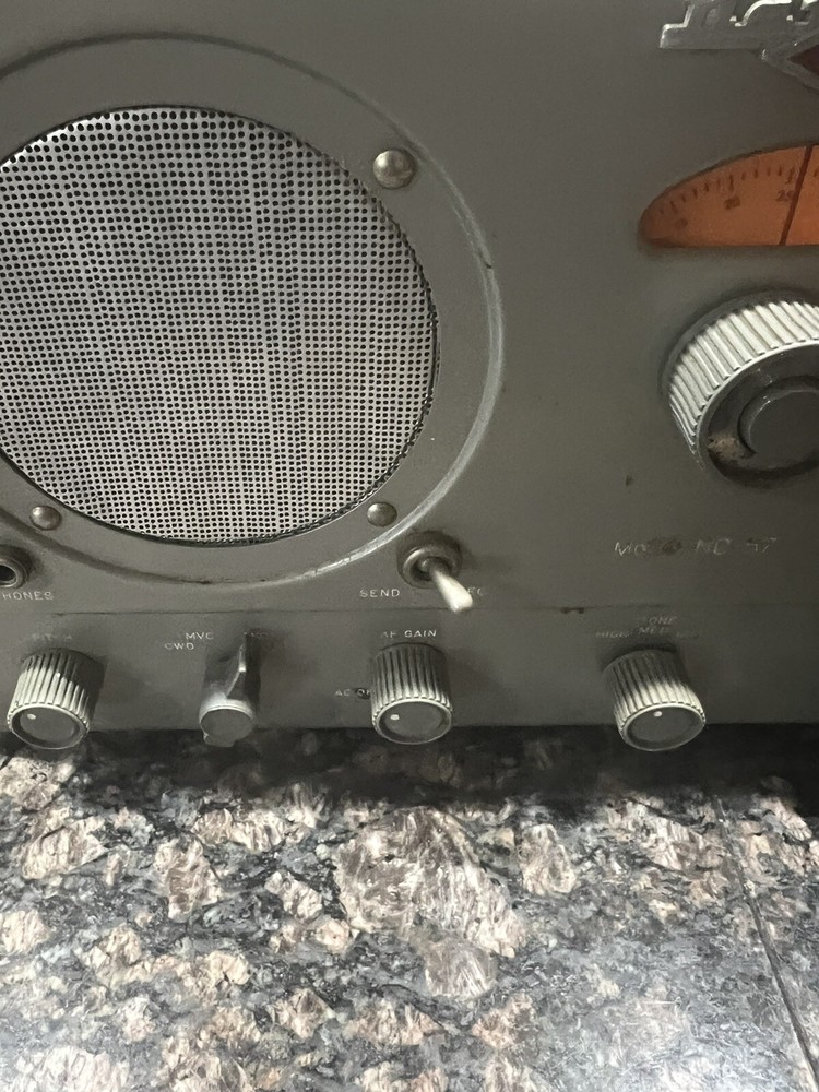 National Model NC-57 Ham Radio Receiver powers on