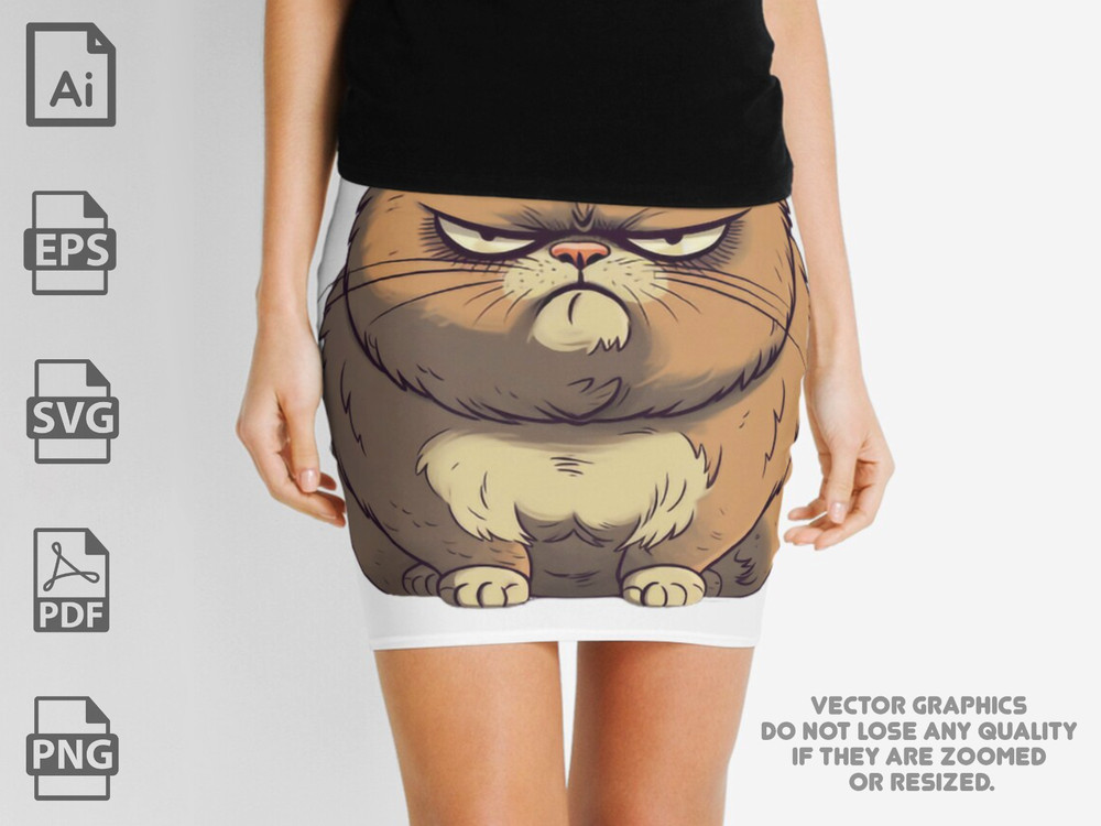 Angry Cat Vector | Cat vector | Angry Cat svg | Grumpy svg | Grumpy Cat