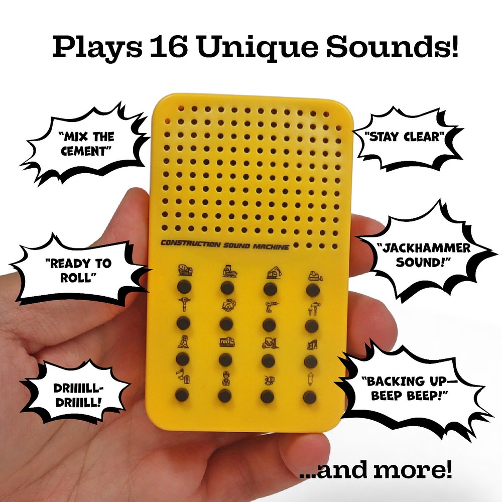 Construction Noisemaker with 16 Sounds, Whistles, Horns, and Engine Noises,