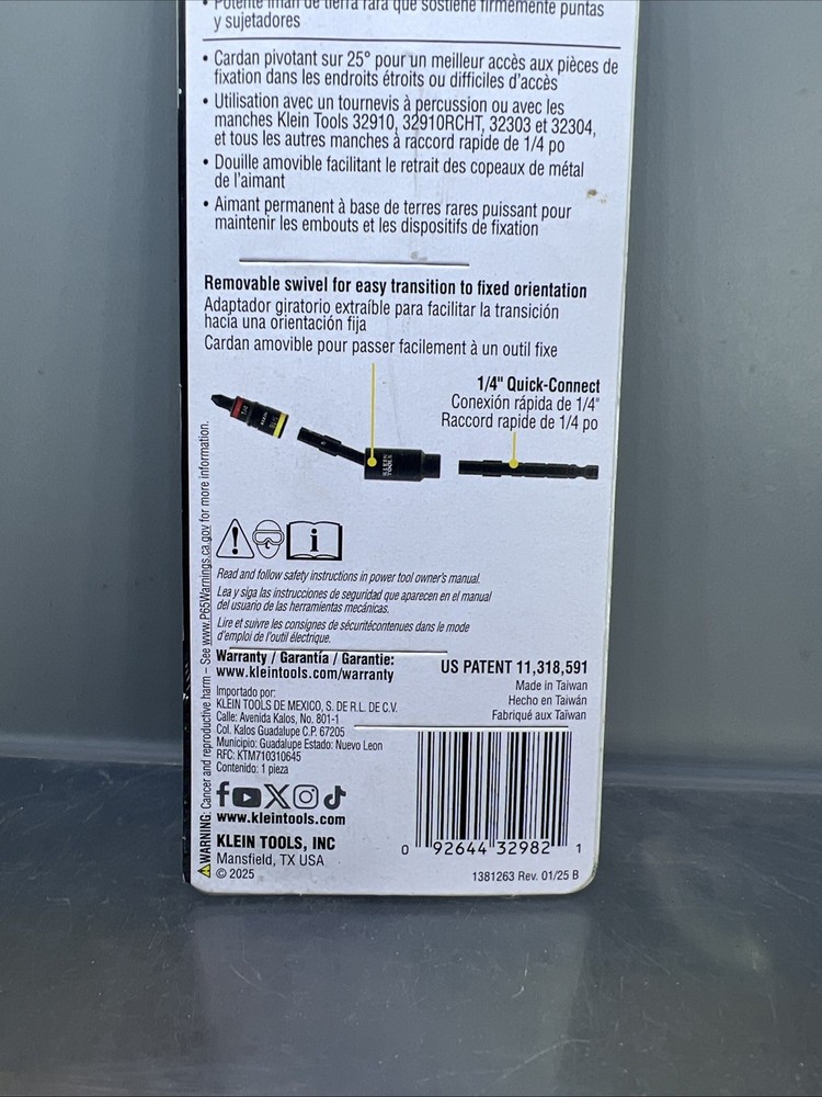 Klein Tools 32982 Impact Flip Socket With Swivel Adapter, 3 Pc.