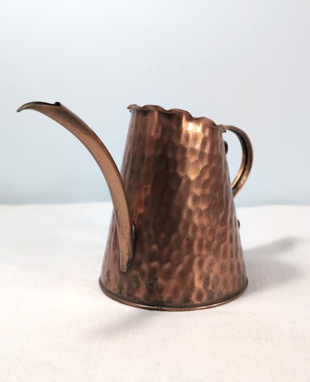 Vintage Gregorian Hand Hammered Solid Copper Watering Can Pitcher Garden Decor