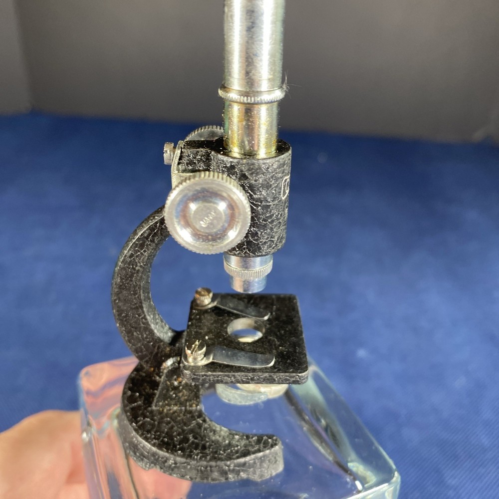 Miniature Microscope Black & Silver Metal - Approximately 4 Inches High