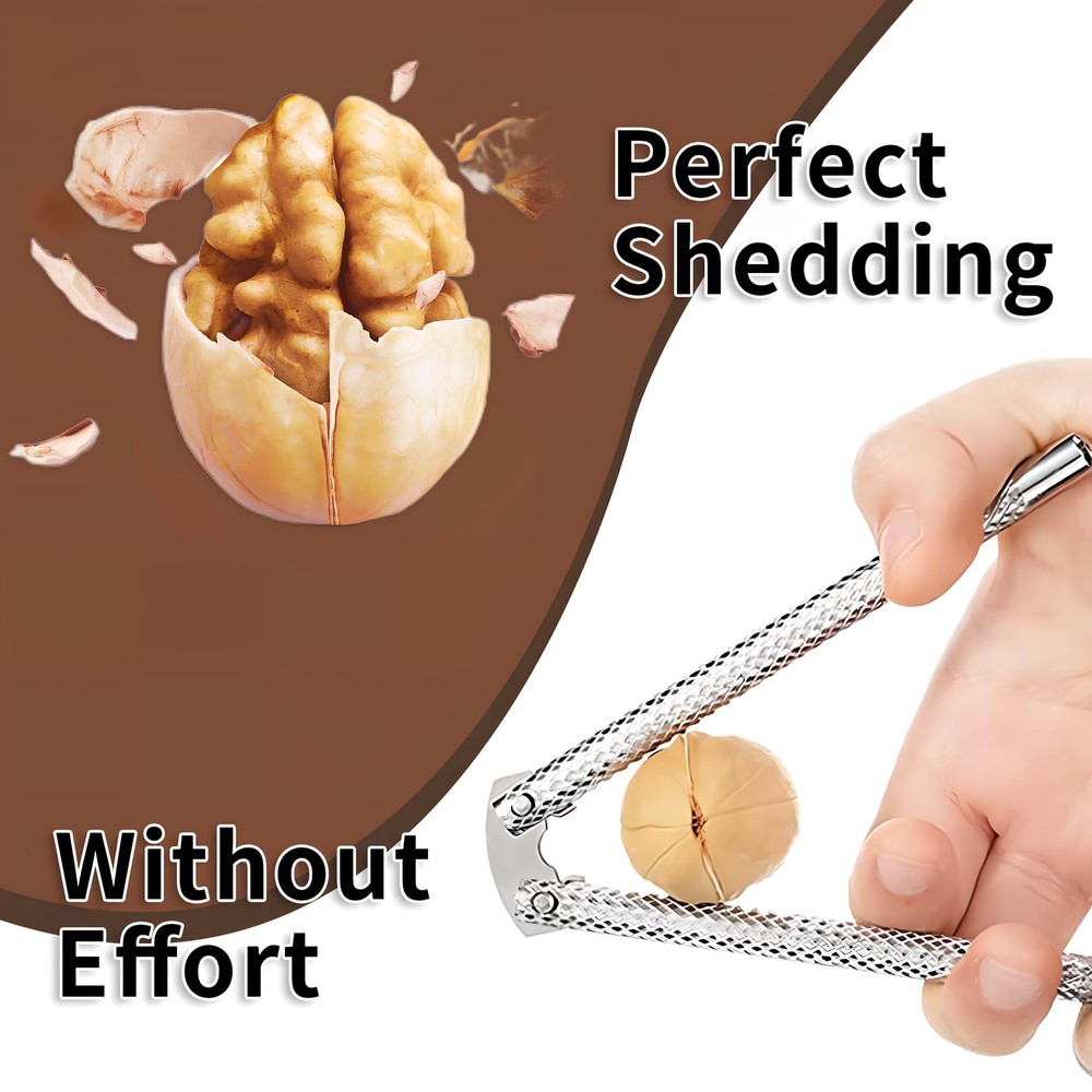 Nut Cracker Tool,Stainless Steel Nut Crackers for All Nuts Silver Medium