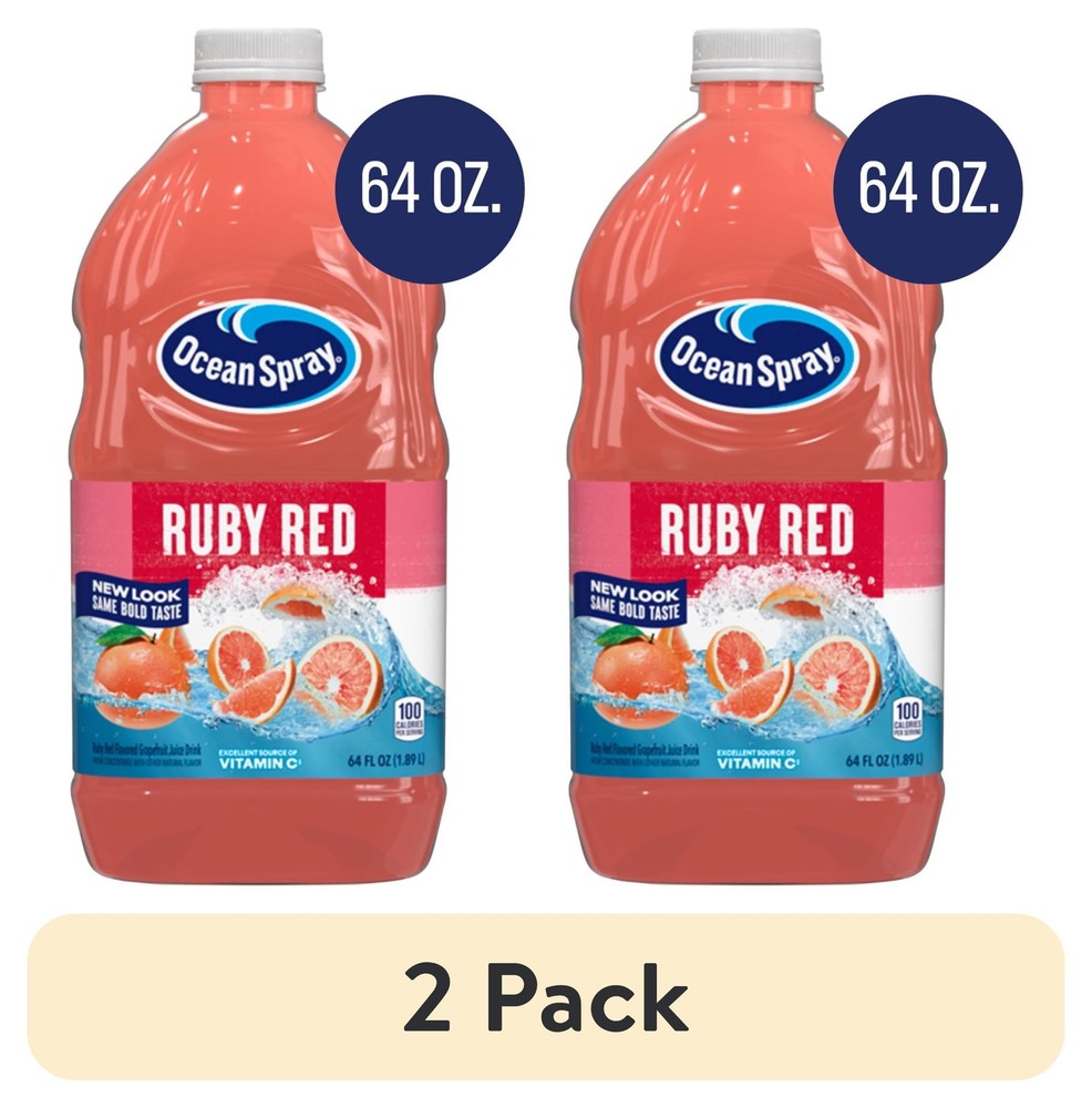 New (2 pack) Ocean Spray Ruby Red Grapefruit Juice Drink, 64 fl oz Bottle