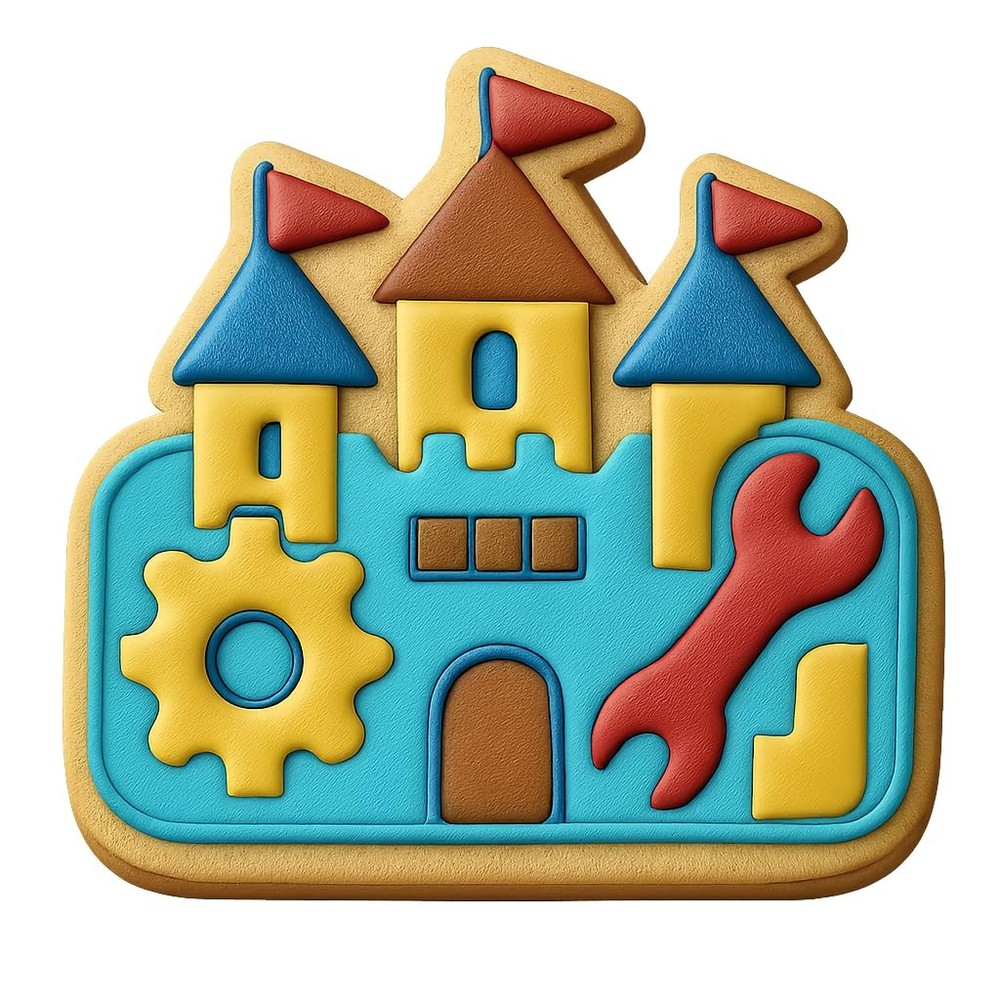 Modern Engineers Castle Cookie Cutter & Stamp - 4x3.3