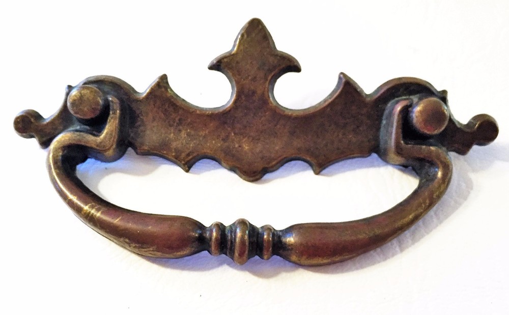 Brass Antique Hardware Vintage Chippendale Batwing Drawer Pull 3"centers