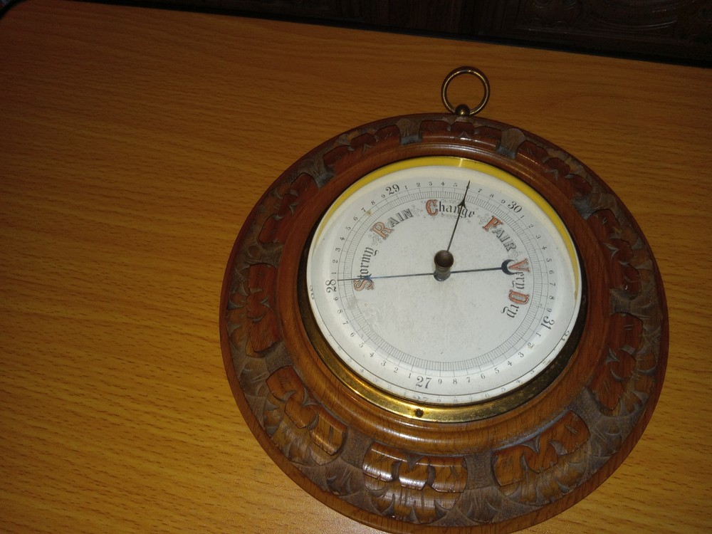 Vintage Ornate Hand Carved barometer