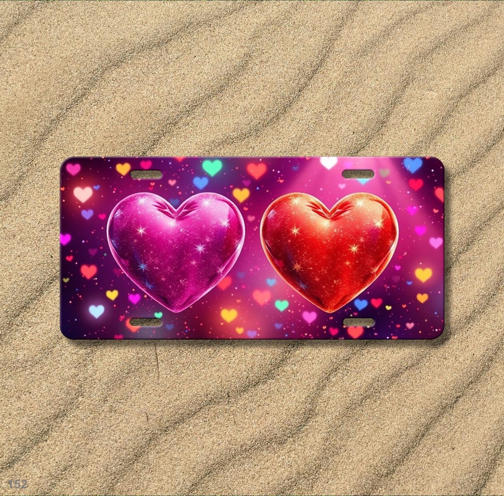 Romantic Hearts License Plate Add Text Decorative Plate Gift Idea