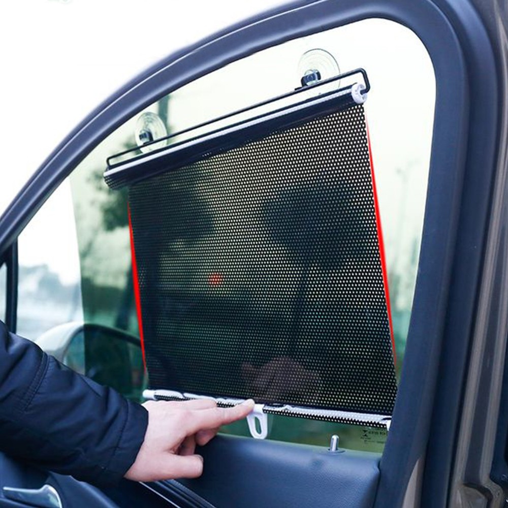 2 Packs Retractable Auto Sun Shade Cover Car Side Window Roller Visor Shield