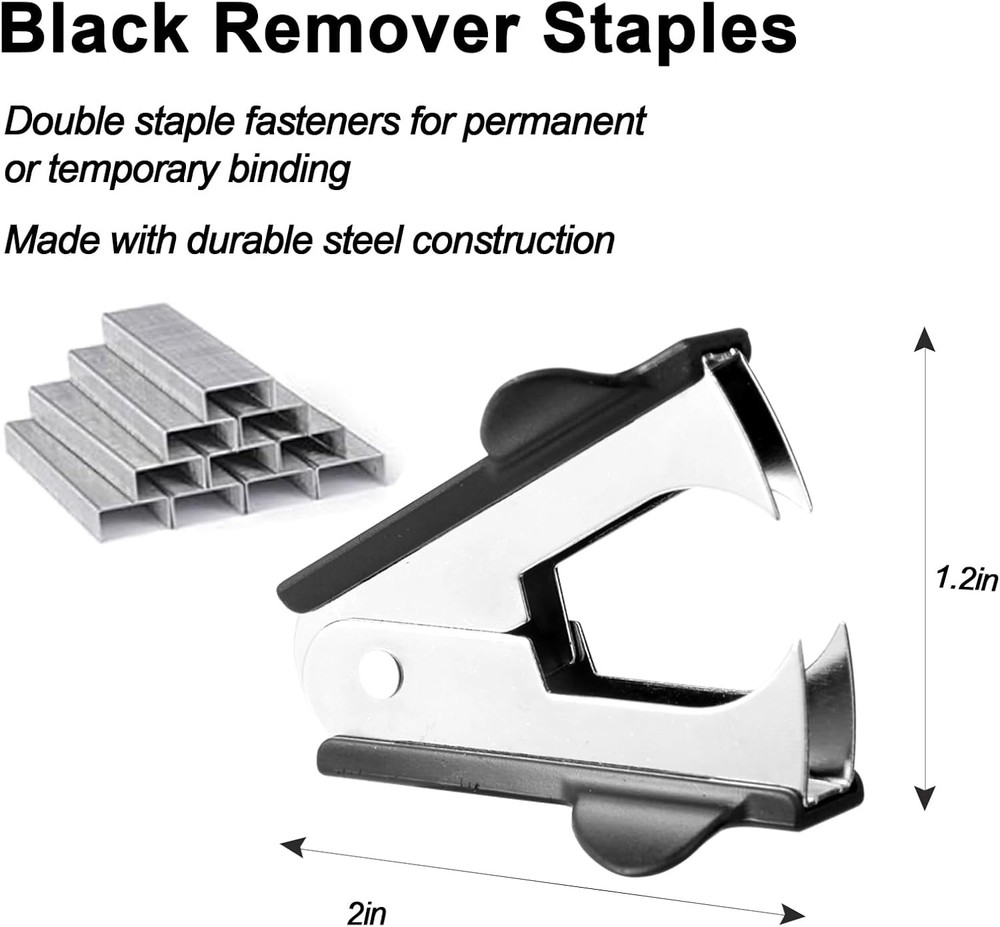 “Black Modern Office Stapler 25-Sheet Capacity w/ 1000 Staples & Remover”