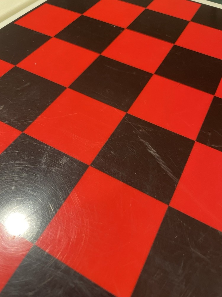 Vintage Parsons Plastic Chess/Checker Square Table With Pieces USA
