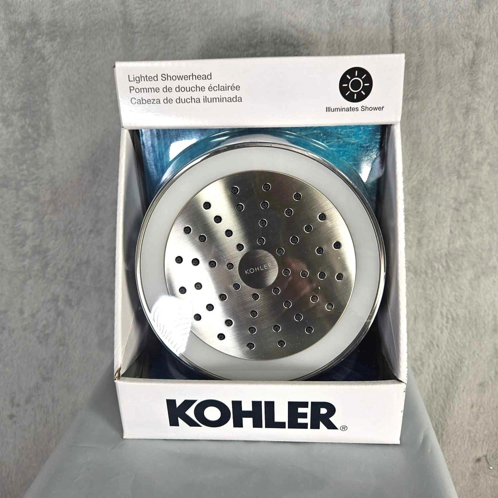 Kohler Shower Head Arise Lighted Wall Mount Fixed Single-Function Brushed Nickel