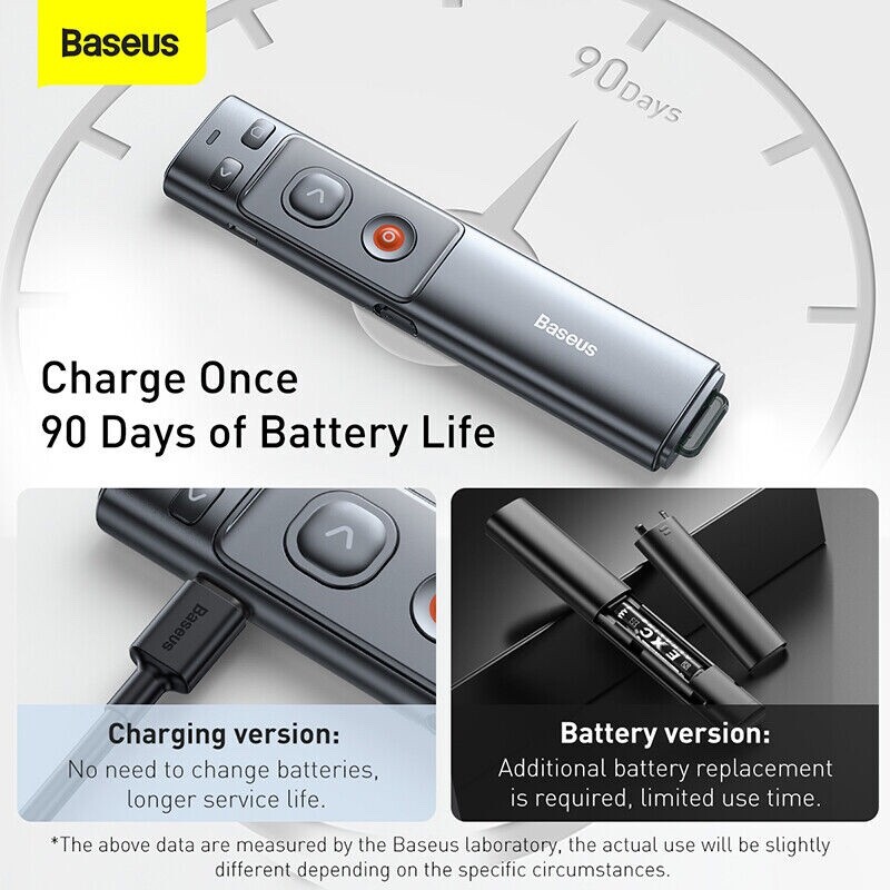 Baseus Wireless USB Powerpoint Presentation PPT Flip Pen Laser Pointer Clicker