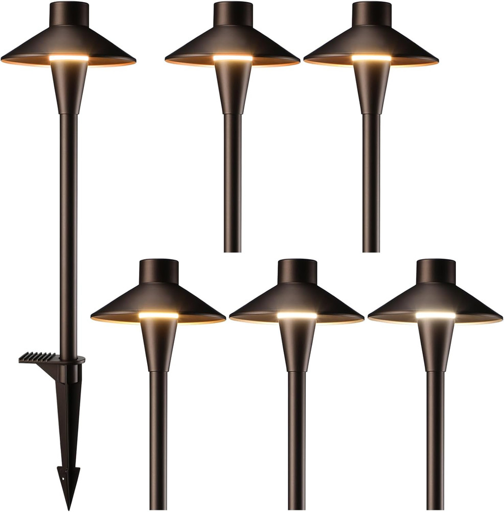 LEONLITE Update 5CCT Low Voltage Pathway Lights, 12-24V LED Landscape Path Light