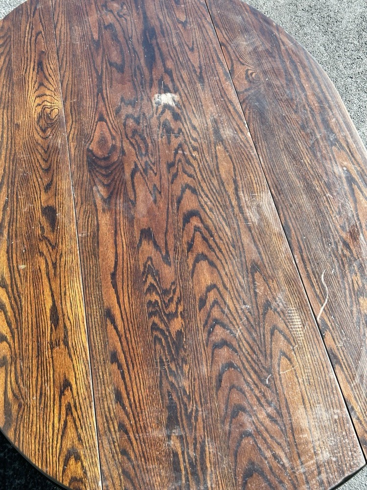 Vintage Cushman Classics Drop-Leaf Oval Coffee Table – Solid Oak